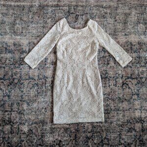 Minuet champagne sequined sheath dress, small (fits like 0 or 00)